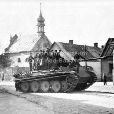 Německý tank PzKpfw V Panther v Horní ulici. Foto: Vilém Frendl