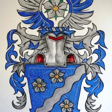 Erb Matouše Augustina Lejského z Rosenbachu a Kluzboch - správce žďárského panství v době Františka kardinála z Ditrichštejna. Foto: Kamila Dvořáková