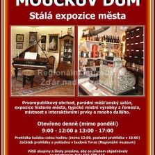 Plakát stále expozice města Žďáru v Moučkově domě. (Kamila Dvořáková)