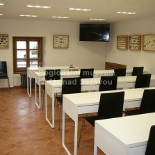 Přednáškový sál, doplněný částí entomologické sbírky Regionálního muzea města Žďáru n. S. Foto: Kamila Dvořáková