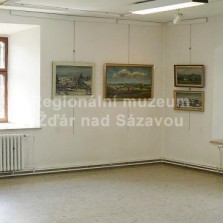 První místnost - obrazy Žďáru a Vysočiny. Foto: Kamila Dvořáková