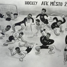 Tablo žďárských hokejistů J. Kosinka vytvořil pro ateliér Viléma Frendla. Foto: Archiv RM