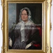 Anton Johann Ferenz: Žena v bílém čepci, 1844. Foto: Kamila Dvořáková