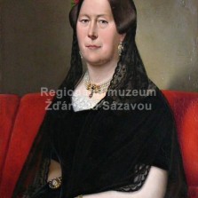 Anton Johann Ferenz: Portrét ženy s černým závojem (z rodiny Offermannových), 1849. Foto: Kamila Dvořáková