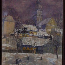 Jan Mašek: Žďárské Podskalí v zimě. Foto: Kamila Dvořáková