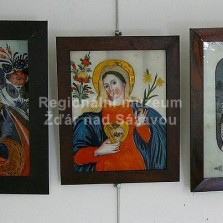 Podmalby na skle (polovina 19. století). Foto: Kamila Dvořáková