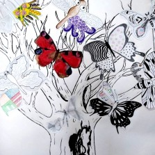 "Hmyzákovník" či "motýlovník" - hotové dílo. Foto: 1. ročník Státního gymnázia ve Žďáře n. S.
