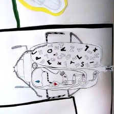 Nápaditý "hmyzák" - součást většího díla. Foto: 1. ročník Státního gymnázia ve Žďáře n. S.