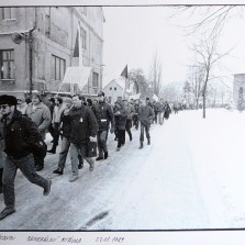 Generální stávka ve Žďáře - 27. 11. 1989. Foto: Jaroslav Šindelka