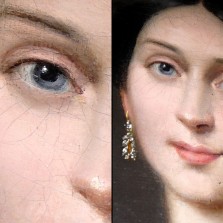 Detaily - Anton Johann Ferenz, Podobizna ženy, březen 1850. Foto: Kamila Dvořáková