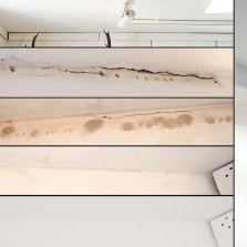 Sádrování a tmelení děr po starém závěsném systému (včetně výroby vlastního modelu nářadí). Foto: Kamila Dvořáková, Simona Dajčová