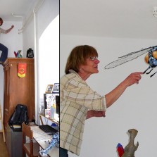 Něco malého pro radost - zavěšení modelu Meganeury, prvohorního obřího hmyzu. Foto: Kamila Dvořáková