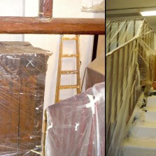 Sbírkové předměty, které nelze odstěhovat, se musí důkladně zabezpečit proti poškození. Foto: Kamila Dvořáková