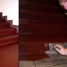 Natírání schodů - také máte chuť na čokoládu? Foto: Kamila Dvořáková, Simona Dajčová