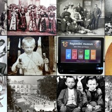 Fotografie starého Žďáru a jeho obyvatel na digitálních obrazovkách. Foto: Kamila Dvořáková