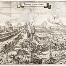 Obléhání Prahy na rytině z Theatrum Europaeum (na podkladě malby Karla Škréty). Foto: Wikipedie