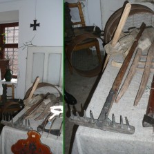 Hospodář kontroluje a opravuje nářadí. Foto: Kamila Dvořáková