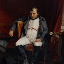 Napoleon po abdikaci ve Fontainebleau 4. 4. 1814 (Paul Delaroche, namalováno 24 let po císařově smrti, Wikipedie)
