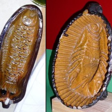 Keramické formy ve tvaru ryby a raka z 19. stol. Foto: Kamila Dvořáková
