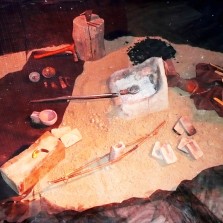 Odlévání bronzu a opracování hrubých odlitků v době bronzové (Lukas Kerbler). Foto: Kamila Dvořáková