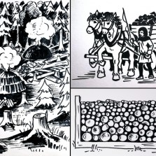 Ilustrace k panelům - Co vše je třeba k výrobě železa (Kamila Dvořáková)