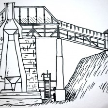 Ilustrace k panelům - vysoká pec (Kamila Dvořáková)