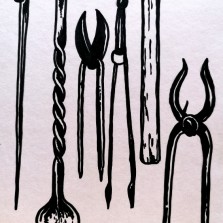Ilustrace k panelům - železné nástroje znamenaly obrovský pokrok (K. Dvořáková)