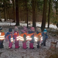 I nejmenším dětem se v zimním lese líbí. Foto: MŠ Nové Veselí, Berušky, Veronika Pružincová