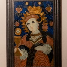 Podmalba na skle z 19. století. Foto: Milan Šustr