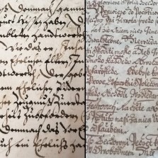 Ukázka písma na barokním výučním listě. Foto: Kamila Dvořáková