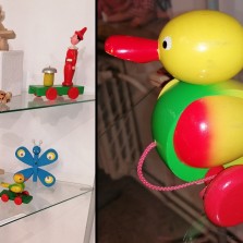 Dřevěné hračky a tahací kačer. Foto: Kamila Dvořáková
