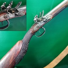 Lovecká puška obojetnice s křesadlovým zámkem. Foto: Kamila Dvořáková