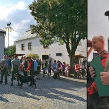 Součástí výstavy byla i slavnostní vernisáž – vpravo její organizátor a autor výstavy PhDr. Pavel Elbl. Foto: Kamila Dvořáková