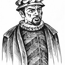 Hypotetický portrét Matouše Augustina Lejského z Rosenbachu, úředníka kardinála Ditrichštejna, který obýval žďárskou tvrz. Kresba: Kamila Dvořáková