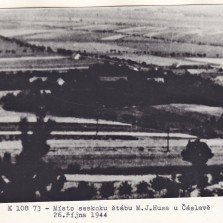 5 Místo seskoku štábu M. Jana Husa v okolí Čáslav, nebylo to plánované místo.