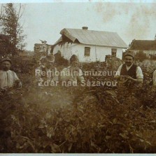 Originál fotografie - na luskách v Zolotnikách (14. 7. 1916). Foto: Antonín Kurka
