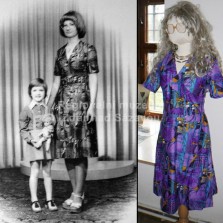 Maminka s dcerkou (1976) a dodnes dochované šaty. Foto: sb. Dvořákových